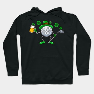 St Patricks Day Golf Golfing Beer Funny Humor Hoodie